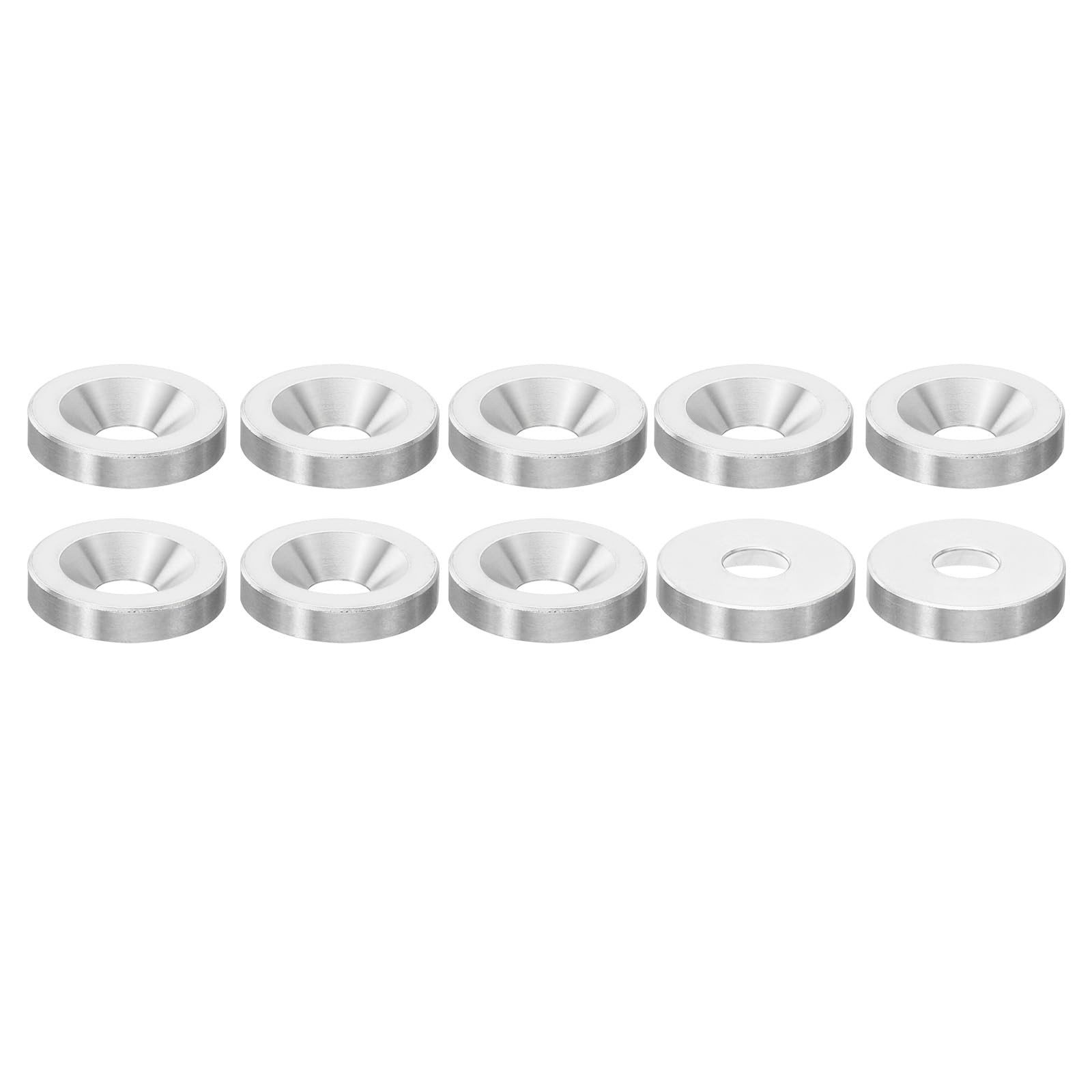 PATIKIL M8 Finish Countersunk Washer, 10pcs 25mm Dia. 5mm Tall Solid 304 Stainless Steel CNC Finish Cup Washer Flat Screw Head Gasket for Construction