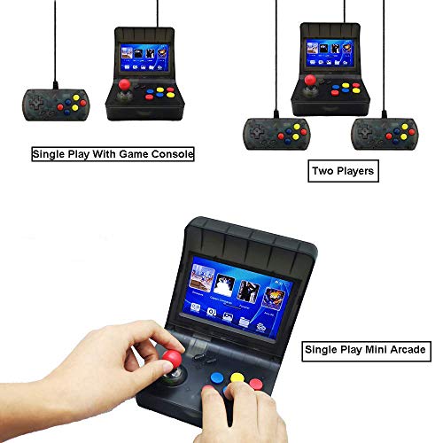 Julyfox Mini Arcade Games Machine Portable, Handheld Retro Game Consoles 3000 Classic Arcade Video Games W/Joystick 4.3 inch TV Support Contra Street Fighter Donkey Kong Galaga for Kids 80s 90s Black