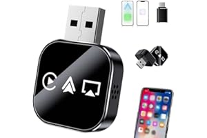 occtate Wireless Carplay Mirror Link Adapter, 2026 Upgrade 3 in 1auto Adapter with 2.4/5ghz WiFi and Bluetooth 5.0, Instant Wired to Wireless Conversion Plug & Play for Wired Carplay, Airplay(#1,1pc)