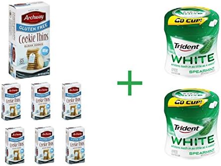 Archway Homestyle Cookies Gluten Free Sugar Cookie - 6 Oz (Pack of 7) + 2 Trident Go Cup Peppermint and Spearmint 1/60 Count(BUNDLE)