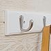24-Inch Wall-Mounted Heavy Duty Coat Hooks, Natural Bamboo Wall Coat Rack, Towel Bag Key Holder Hanger Hook Rack for Entryway Bathroom (5 Hooks, White)
