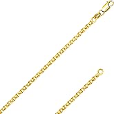 Italian Fashions REAL Solid 10K Yellow Gold 1.50mm Flat Open Wheat Spiga Chain Necklace with Lobster Claw Clasp MADE IN ITALY (10K Solid Yellow Gold 1.5mm, 18.0 Inches)