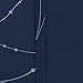Deconovo Blackout Grommet Silver Pattern Printed Curtains, Navy Blue, 52W x 95L