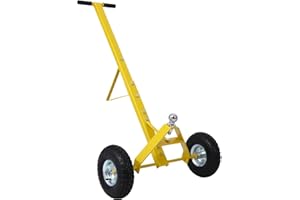 DAFRIGIC Durable Trailer Dolly Mover, Heavy Duty Boat Trailer Dolly with 12" Pneumatic Tires up to 600 lbs Capacity, Cast Iron Trailer Mover Dolly, Yellow