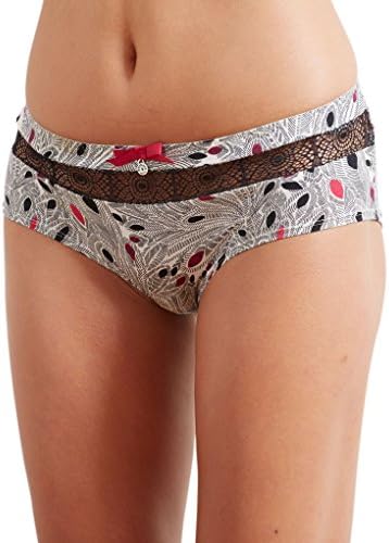 Barbara 226641 Women's Petite Plume Plume Grey Floral Boyshort Shorties XXS