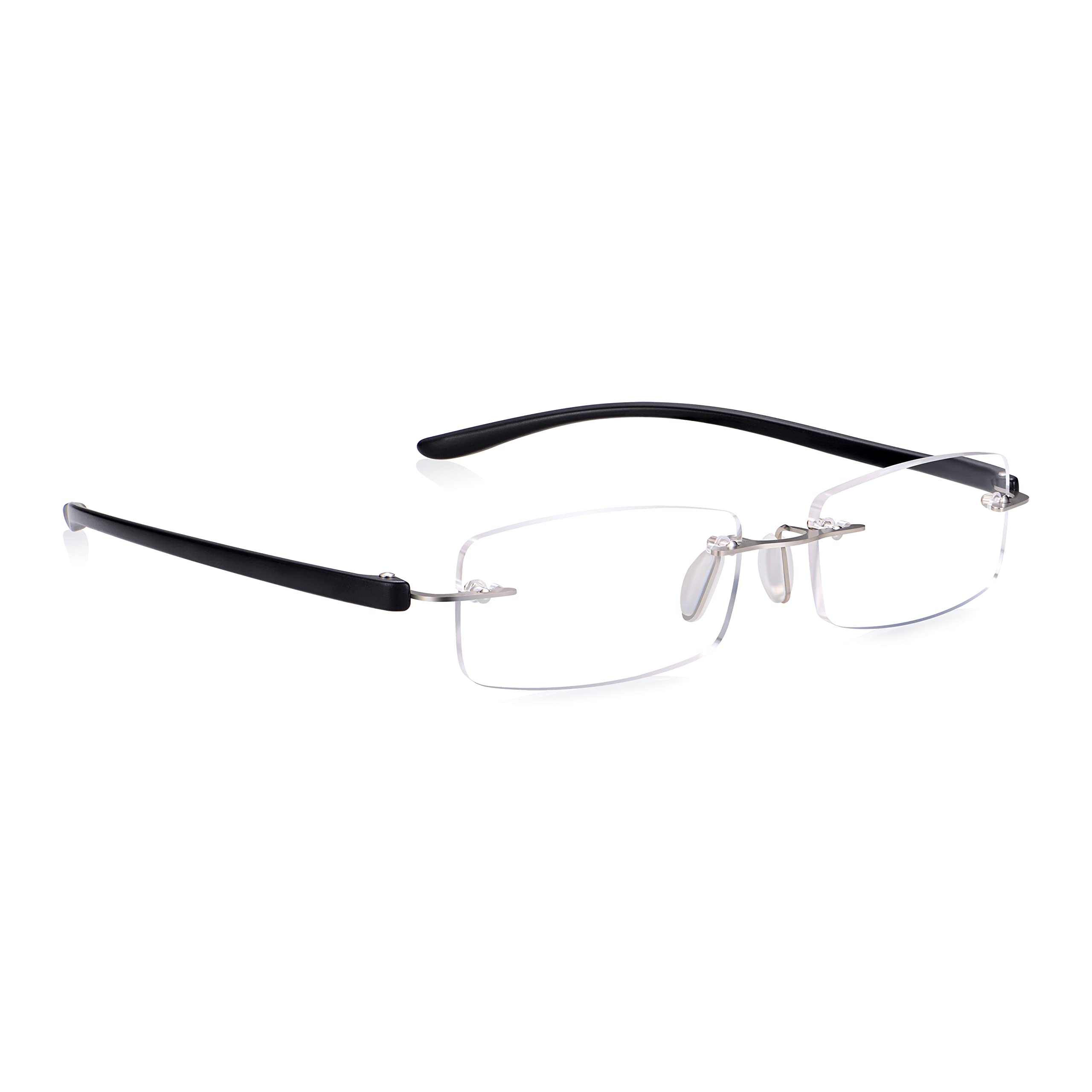 Read Optics 3.0 Reading Glasses, Frame Free Quality Spectacles, Stylish Rectangular Design in Grey for Every Day Wear