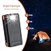 Solar Power Bank Wireless Solar Charger 20000mAh,POWOBEST Waterproof Portable External Battery with 3 Foldable Solar Panels,Flashlight,IPX5,Dual 5V/2.1A USB Ports,for Smartphones, Tables etc (Orange)
