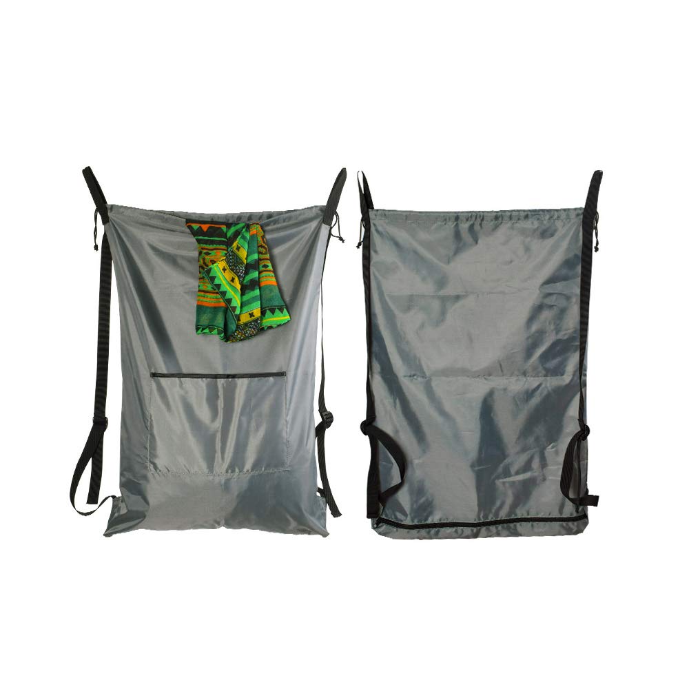 Shiwaki Travel Laundry Bags, Dirty clothes hanging bag behind home door Shoulder storage bag wash bag, Grey