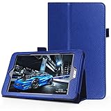 FanTEK Acer Iconia One 8 B1-810 8-Inch Case - PU Leather Multi-Angle Stand Magnetic Smart Cover (Dark Blue)