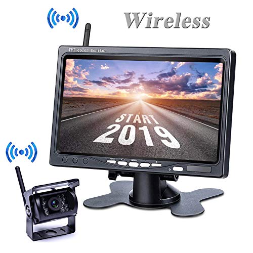 Honboom Built-in Wireless Vehicle Parking System - 7 inches HD LCD TFT Monitor & Backup Camera IR Night Vision Surveillance Parking Kit for Heavy Duty Vehicle, Truck, Bus, Van, Car, etc. - Thumbnail 6