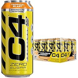 carbonated c4 cellucor sparkling workout drink alanine ounce beta zero sugar energy pre pack cans blast tropical