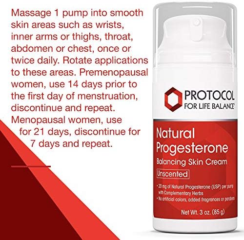 Amazon Com Protocol For Life Balance Natural Progesterone Cream Unscented 3 Oz 85 G Health Personal Care