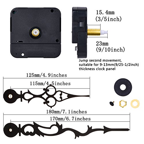 Mudder Quartz Clock Movement Mechanism with 170 mm/ 6.7 Inches Clock