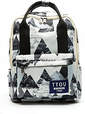 Geometric Printing Backpack Teenage Girls School Bag Women Backpack Travel Bag Large Capacity Can be Portable Bag White 31x24x13cm