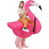 RHYTHMARTS Inflatable Costume Flamingo Costume Adult Ride On Flamingo Inflatable Halloween Costumes for Adult Valentine's Day