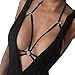KEEPFUNNY Alluring Women Harness Bra Elastic Cage Bra Strappy Hollow Out Bra (S, Black)
