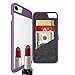 iPhone 7/iPhone 8 Mirror Wallet Case for Women -Bidear (TM) Enclosed Mirror Back Cover with 3 Bank Card Slot Protective Hard Cover Case for Apple iPhone 7/iPhone 8-4.7 Inch (Purple)