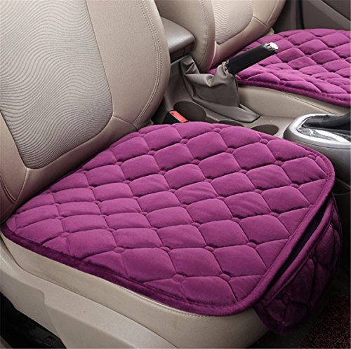 Fochutech Car Front Seat Cover Pad Mat Cushion Universal Fit Breathable Blanket Nonslip Auto Truck Office Plush Rhombus (Purple)
