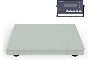SOCOME 24"x24" Industrial Floor Scales, Professional Pallet Scale with Digital Display Indicator, Heavy Duty Weighing Scale for Floor Bench Office Weight Weighing, 2500 lb x 1 lb, Cyan