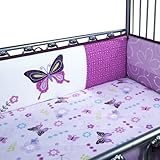 Lambs & Ivy Crib Bumper, Butterfly Lane, 4 Count