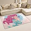 Jiayangzi Mermaid Little Fish Area Rug Non-Slip Backing Floor Carpet Modern Geometric Rugs Home Decorator Indoor Outdoor Floor Runner Accent Mat for Living Room Bedroom Kids Room 31x20 in