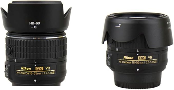 Amazon Kinokoo ニコン Nikon D30 D3300 D50レンズフード Hb 69 互換品 Af S Dx 16 85mm F 3 5 5 6g Vr Iiレンズ対応 Abs樹脂 レンズフード 通販