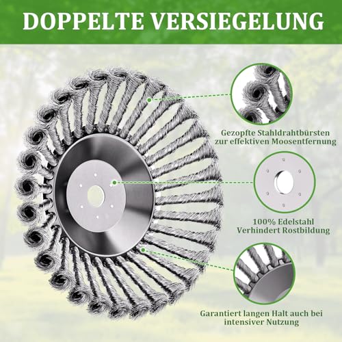 Professional Weed Brush Cutter, Universal Wild Herb Brush for Brush Cutters, 25.4 mm Bore, Wire Brush Cutter, Weed Brush for Brush Cutter with Weed Brush, Robust and Durable (8 Inches)