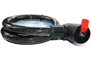 MMG Flexible Spiral Cable Lock, Security Locking Cable, Steel - Comes with 2 Keys, 70" Length x 20mm Width