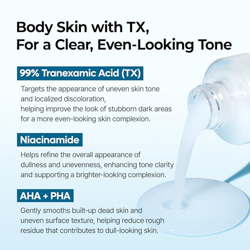 Dr.Melaxin Tranexamic Acid Body Exfoliating Spray – Brightening Treatment with Niacinamide for Uneven Skin Tone & Smooth Skin, 200ml