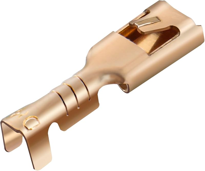 Heschen 2.8mm Female Spade Crimp Terminals 100pc Non-Insulated Brass 0.5-0.8mm