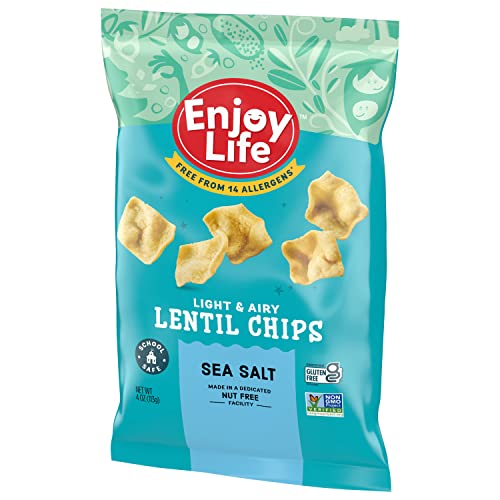 Enjoy Life Sea Salt Lentil Chips, Dairy Free Chips, Soy Free, 4 Oz