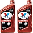 Valvoline High Mileage with MaxLife Technology SAE 10W-40 Synthetic Blend Motor Oil 1 QT (Pack of 2)
