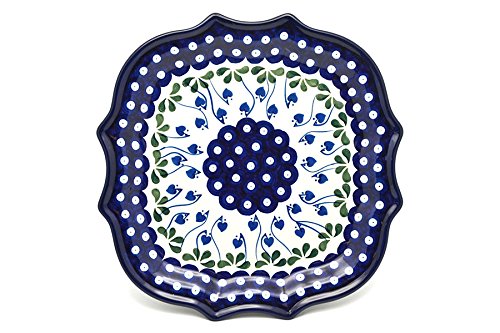 Polish Pottery Tray - Serpentine Edge - Bleeding Heart