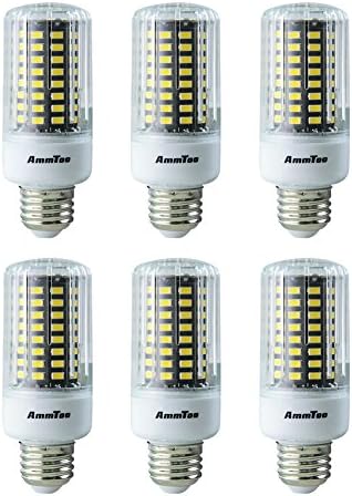 AmmToo 6 Packs E26 Base LED Corn Light Bulbs 9W Natural White 4000-4500K 720lm 360 Degree Beam Angle 5736 SMD 100 Leds corn Lights Halogen Bulbs Equivalent Standard Size LED Corn Bulbs