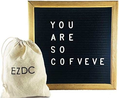 EZDC Letter Board, Message Board with 360 Letters & Emoji, 10x10 Felt Board with Free Canvas Bag & Wooden Stand