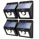Litom Solar Lights 8 LED Wireless Waterproof Outdoor Light Motion Sensor Security Lights for Patio Deck Yard Garden-4 Pack