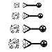 Charisma 16G Cartilage Tragus Helix Stud Stainless Steel Barbell Earrings for Women Men Screw Back Piercing Earrings (3 Pairs/4 Pairs, 6mm Bar Length, 3mm-6mm Cubic Zirconia)
