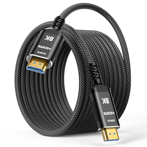 Highwings 8K Glasfaser HDMI Kabel 15Meter, HDMI 2.1 Kabel 48Gbps Highspeed