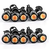 YITAMOTOR 10 x 18mm Eagle Eye LED Car Motor Fog DRL Daytime Running Light Reverse Tail Brake Turn Signal Light (Yellow, Black Case)