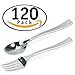 DecorRack 120 pack Small Forks and Spoons, Stylish Silver Finish, BPA Free – 4” Mini Fork and Spoon Set, Appetizer, Dessert, Tasting, Espresso, Tiny Forks Spoons, Catering, Wedding, Party (120 Pack)