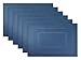 DII PVC Tabletop Collection Woven Indoor/Outdoor, Placemat Set, 13x17.25, Nautical Blue, 6 Piece