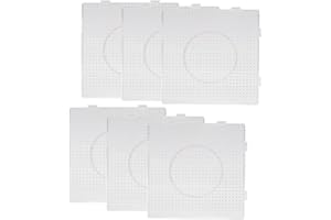 6 PCS Fuse Bead Pegboard,Ywbfove 5mm Large Square Clear Plastic Beads Pegboards With,Clear for Craft Square Bead Melting Boar