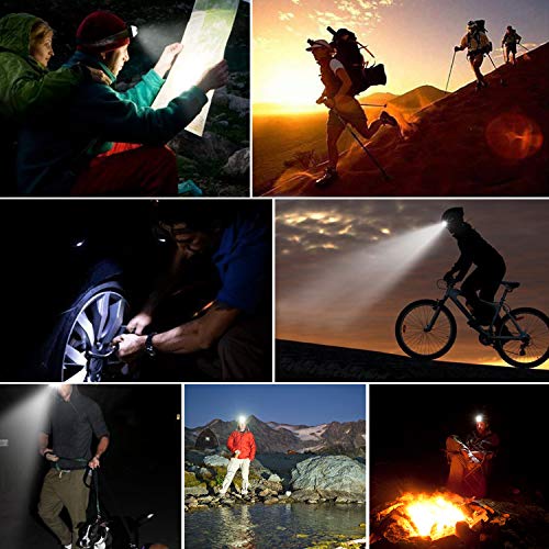 Arzopa Headlamp LED Rechargeable Headlight 4 Modes,Work Headlight,Waterproof Head Torch,Recharged by USB/Plug in/Car Charger (All Include),Headlight Flashlight for Running,Hiking,Fishing,Camping