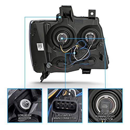 image for AmeriLite Black Replacement Headlights for Chevy Tahoe/Suburban/Avalan