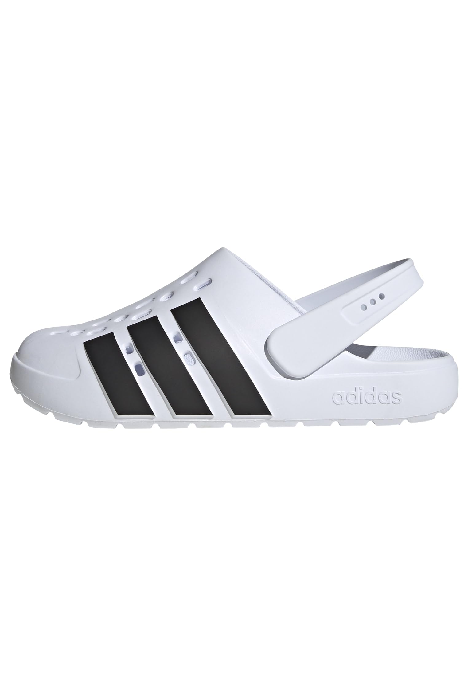 adidas Unisex-Adult Adilette Clog, White/Black/White, 12 Image
