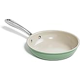 Redchef Ceramic Non Stick Egg Pans, Nonstick Frying Pan Skillet, 8 inch Cooking Pan Non Toxic with Stay Cool Handle for Induction, PTFE & PFAS & PFOA Free, Dishwasher/Oven Safe (Green)
