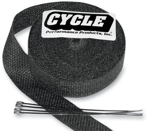Cycle Performance Exhaust Pipe Wrap with Tie Wraps - 2in. x 25ft. - Black CPP/9042