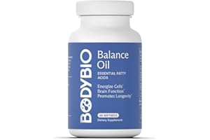 BodyBio Balance Oil - Omega 3 6 Supplement – Cold-Pressed Safflower & Flaxseed Oil – Supports Brain Function, Healthy Skin, and Mood