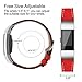 iGK Leather Replacement Bands Compatible for Fitbit Charge 2, Genuine Leather Wristbands New Red with Metal Connectors