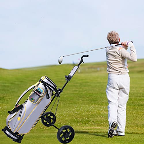 HOHO Golf Pull Push Cart, Wheel Folding Golf Trolley with Scorecard  Simple Portable Foldable 360° Swivel T